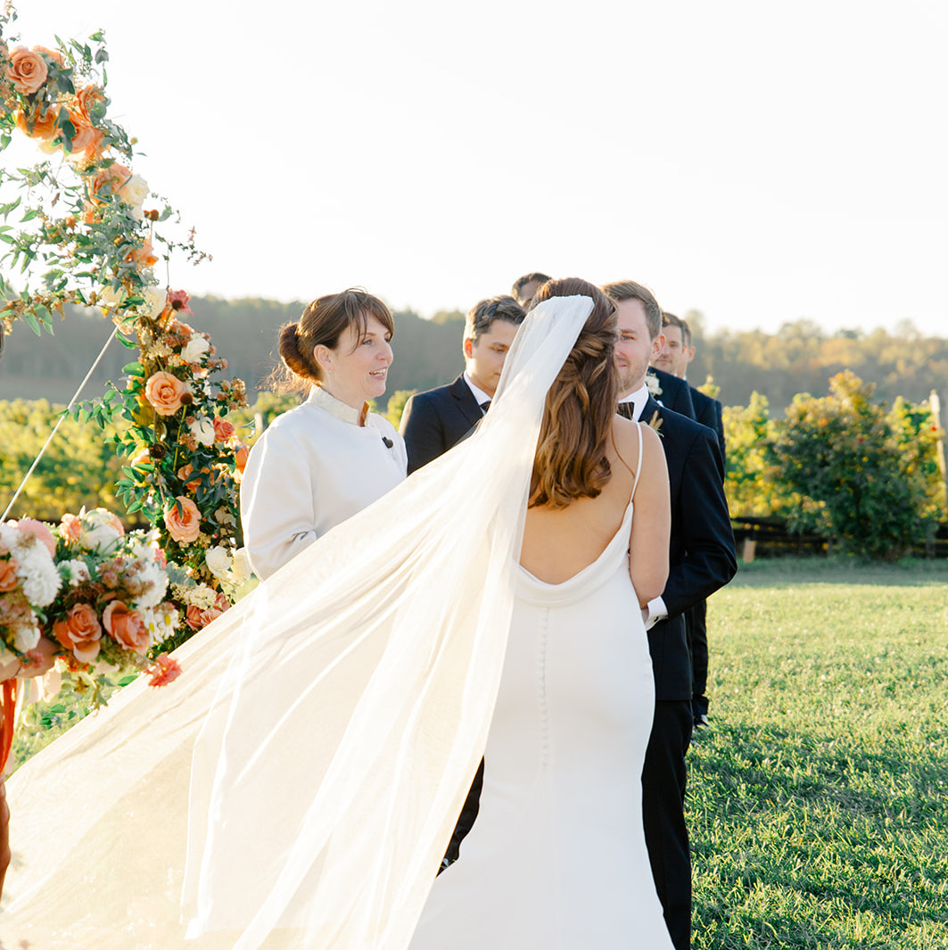 Laura cannon officiating at one Tower Winery Wedding Virginia
