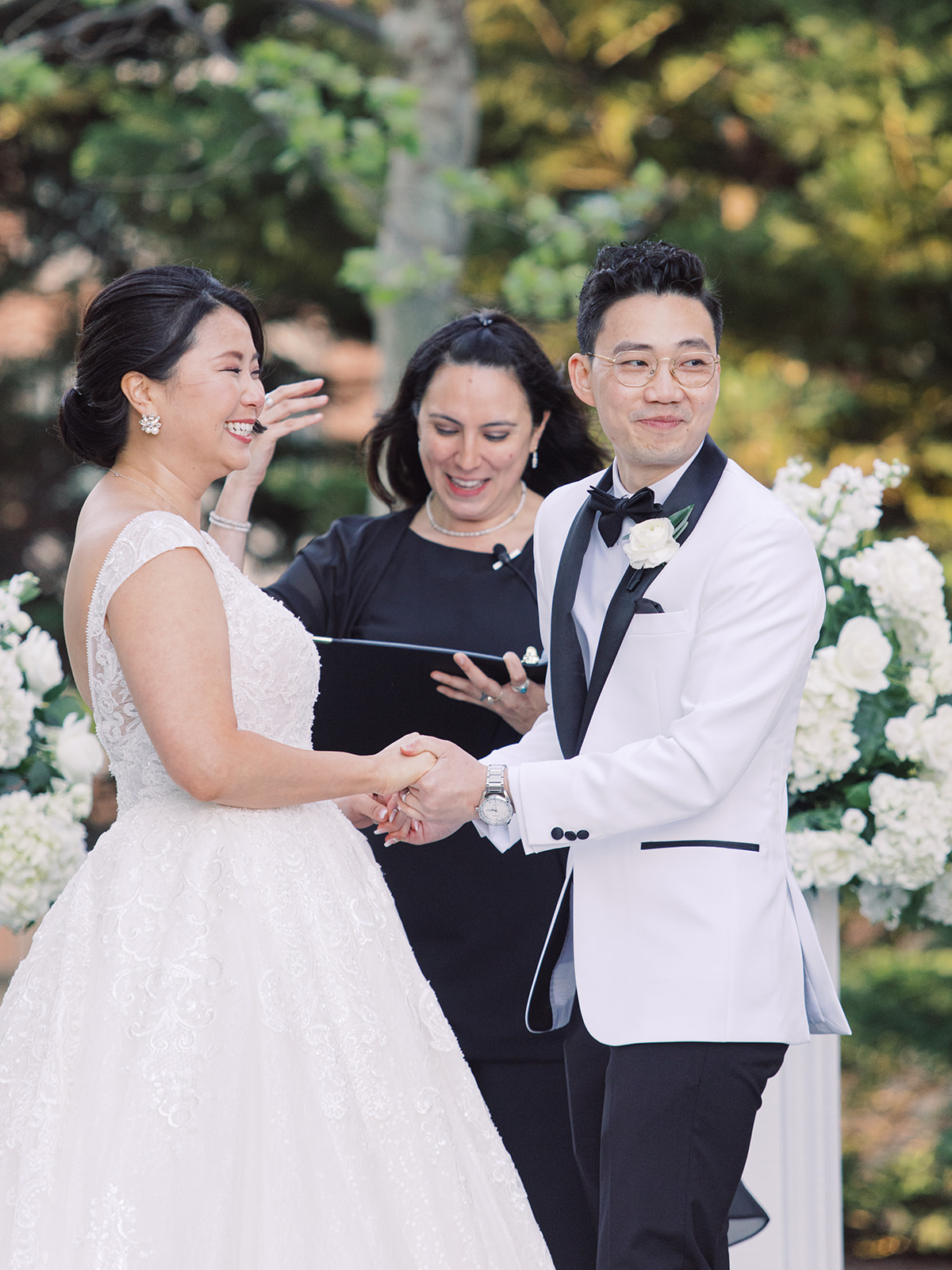 Rev Christina officiating a wedding in Maryland