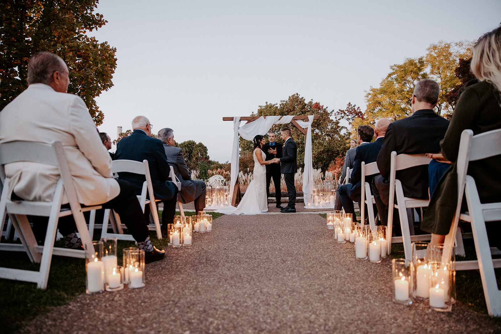 Rev. Tony officiating a Fall Wedding in Pittsburgh PA for Tiffany and Matt