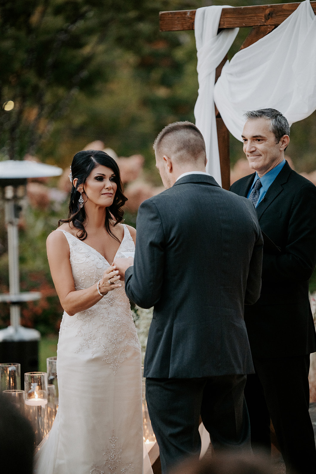 Rev. Tony officiating a Fall Wedding in Pittsburgh PA for Tiffany and Matt