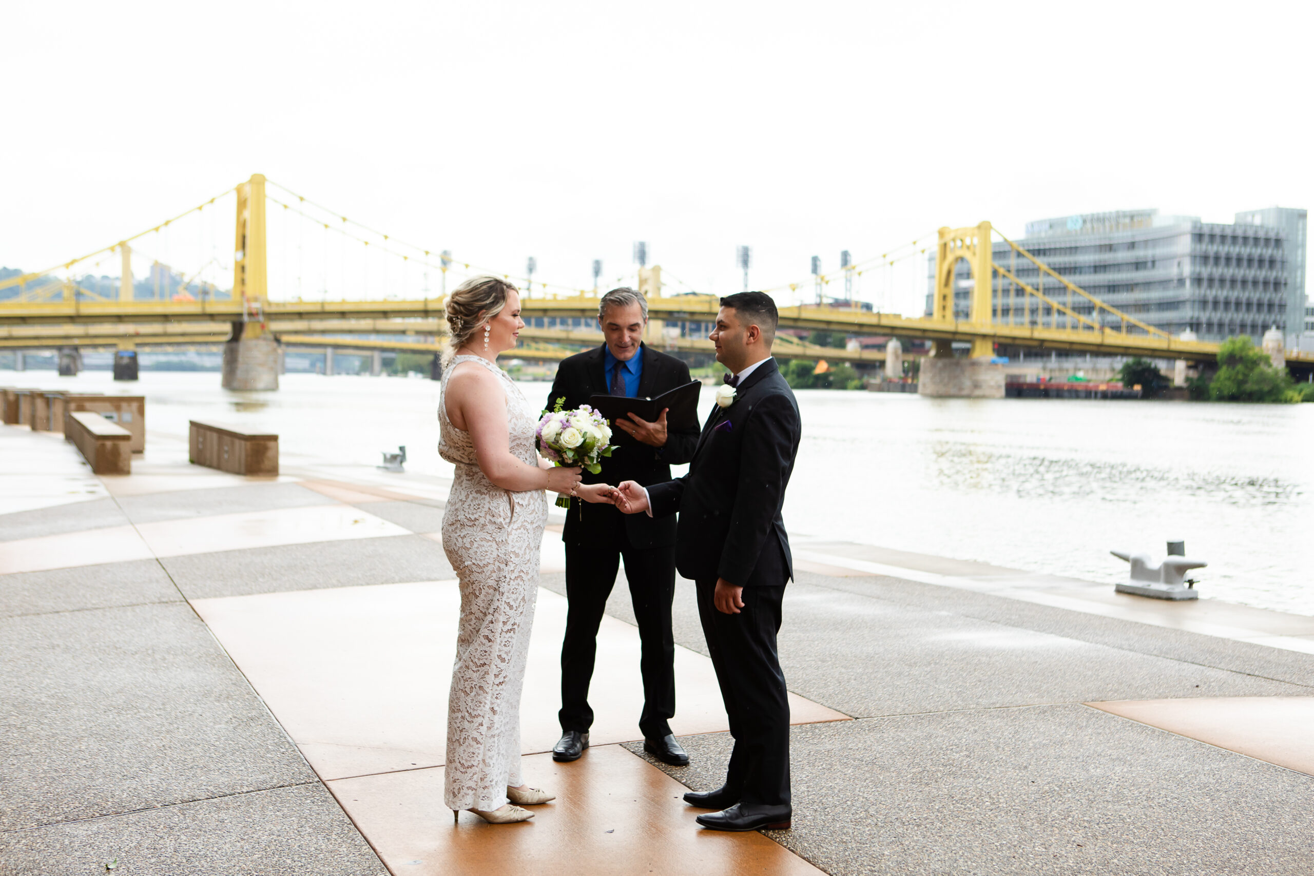 Rev. Tony officiating an elopement in Pittsburgh