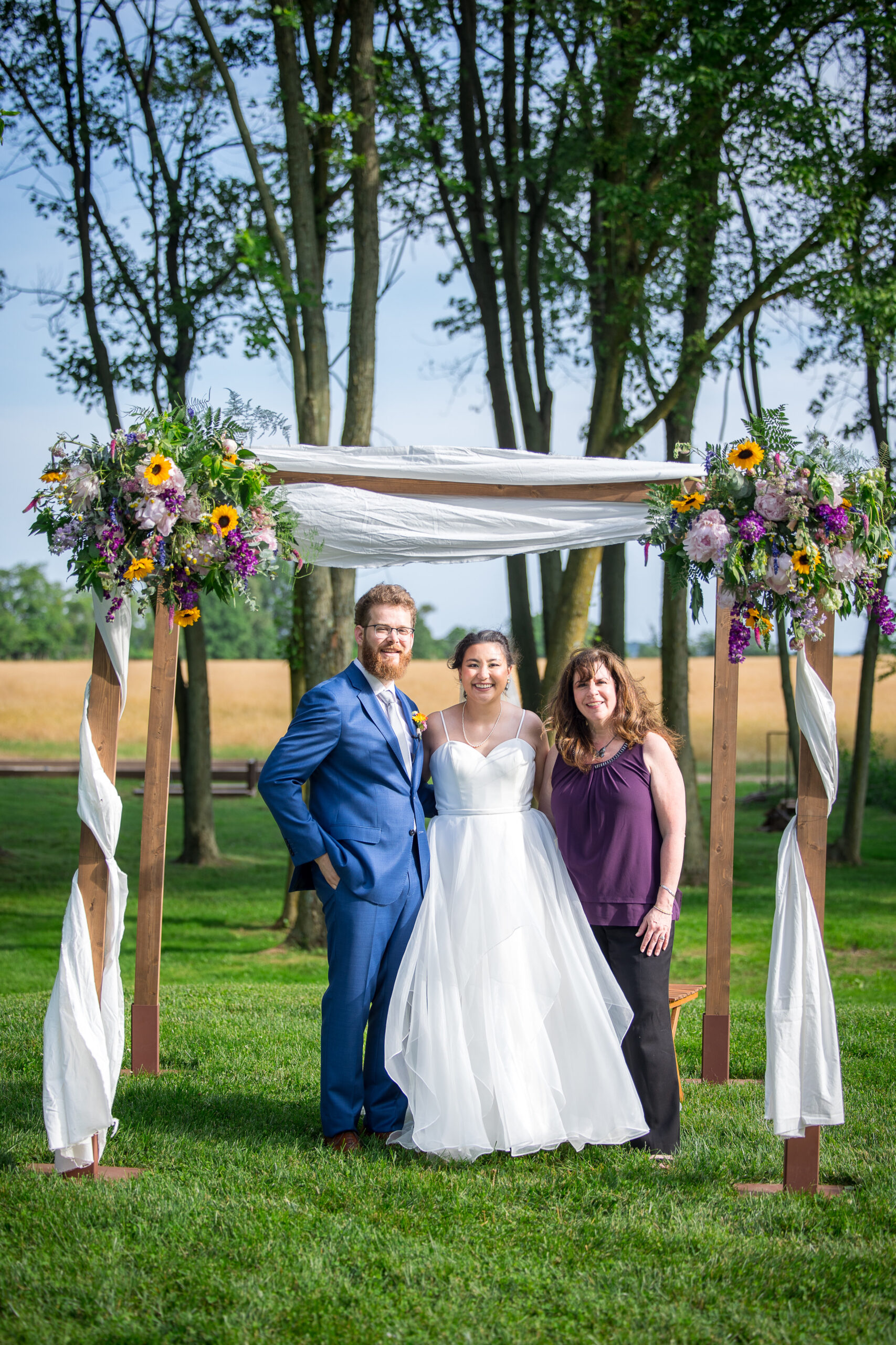 Rev Laura Starr Ramos officiating a wedding at Kent Island Resort