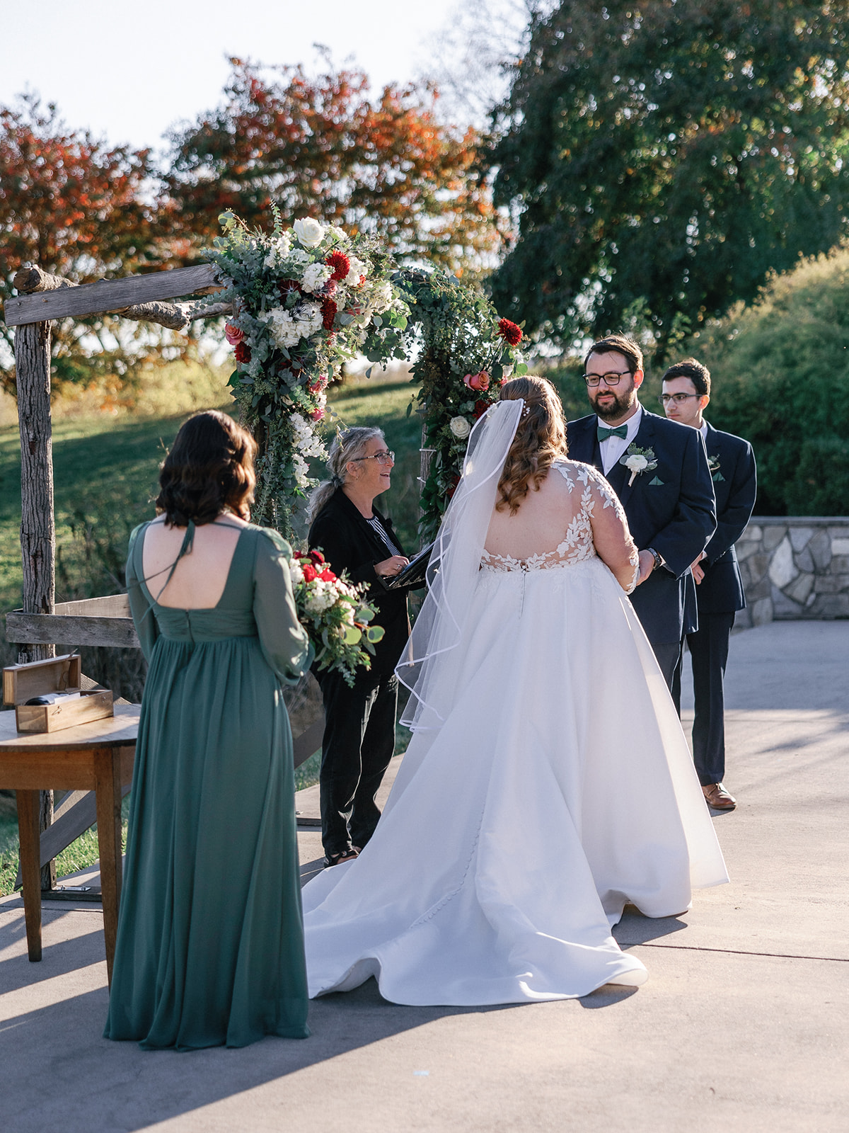 Rev. Alice officiating a wedding in Leesburg, Virginia