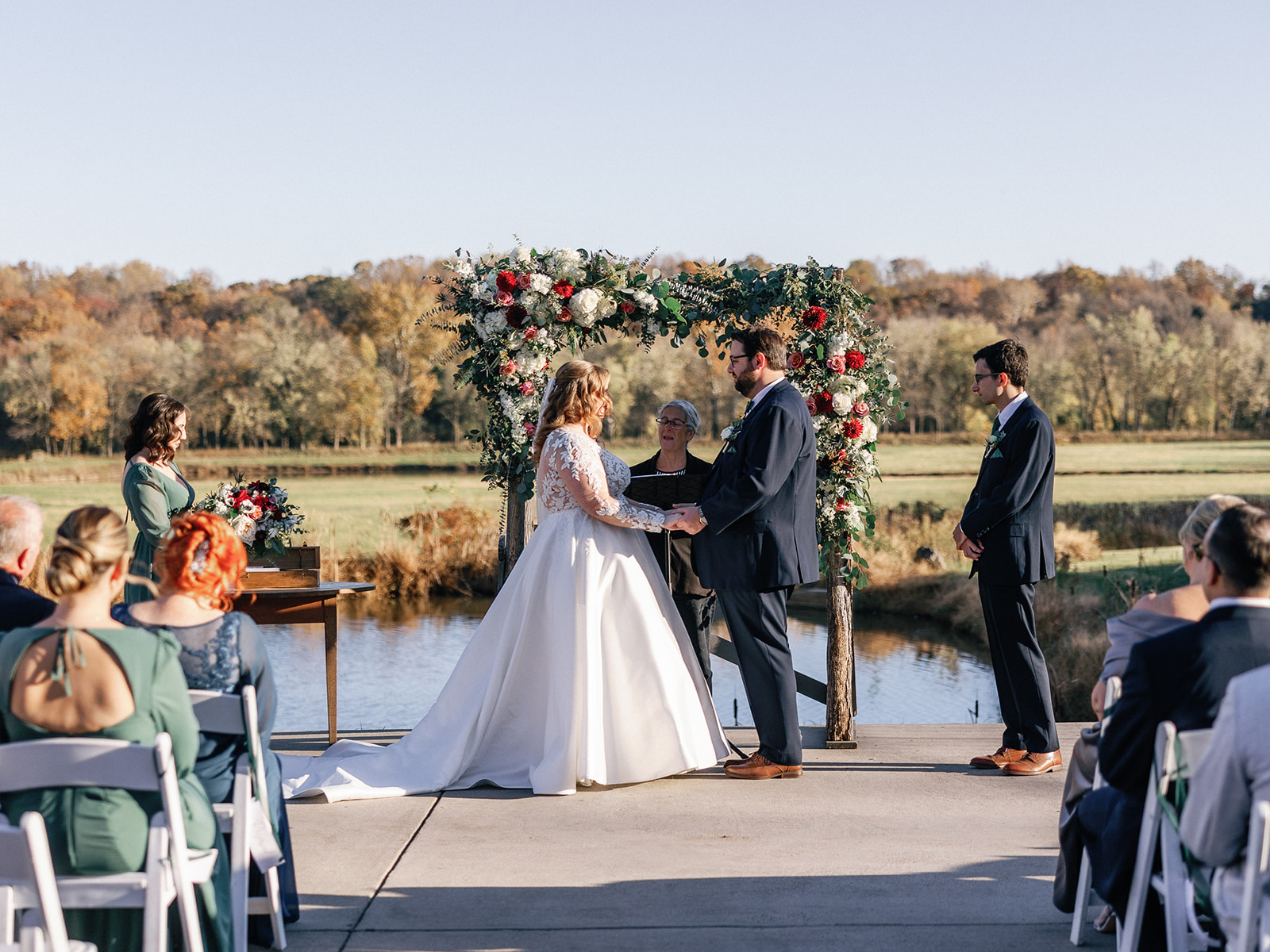 Rev. Alice officiating a wedding in Leesburg, Virginia