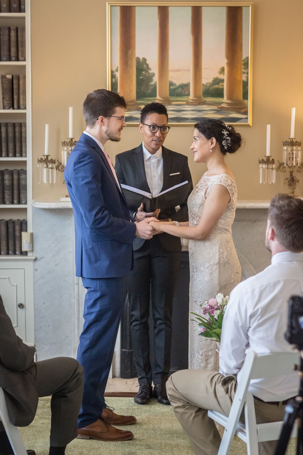 Kiana officiating a wedding in DC