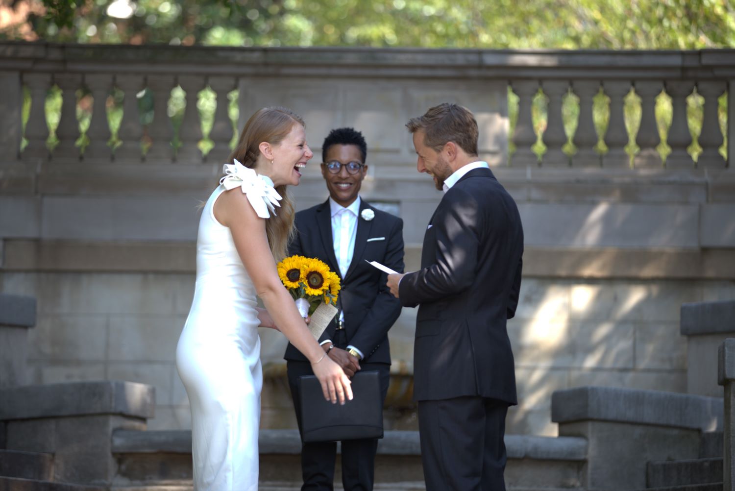 Kiana officiating a wedding in DC