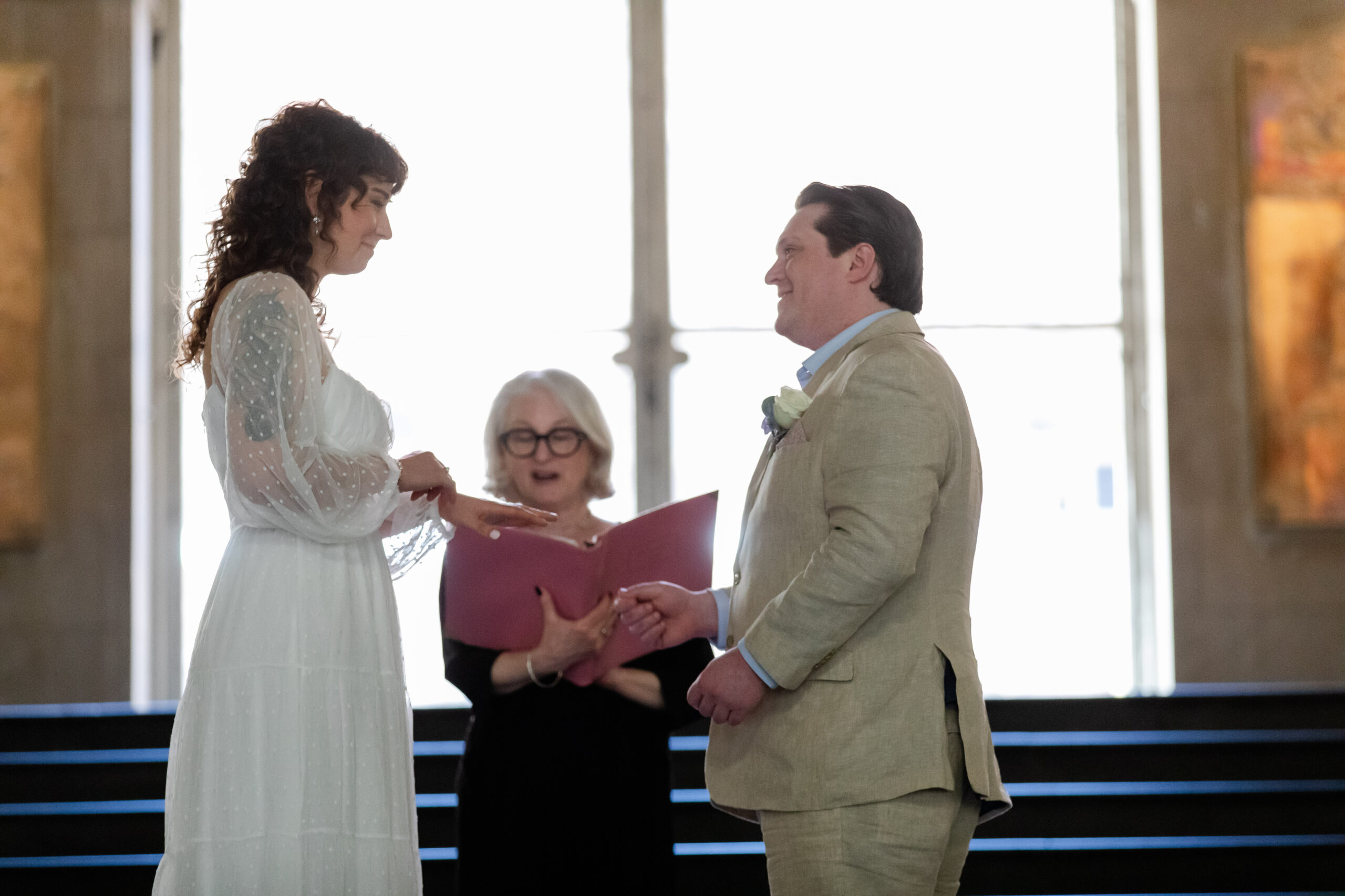 Amy officiating a ceremony in Pittsburgh